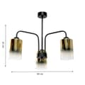 Miniatyrbillede 5 af 6: LOFTSLAMPE SORT KLASSISK GLASSKÆRME GULD TRANSPARENT 15-502 MONARE
