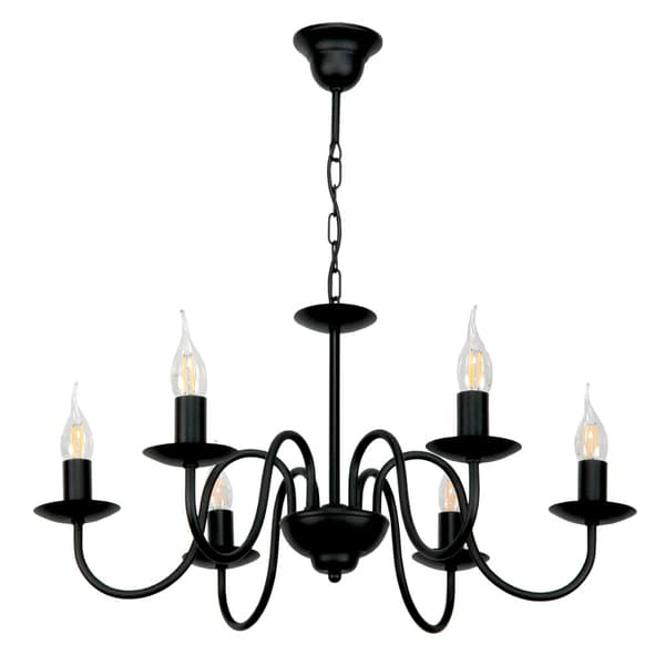 HÄNGLAMPA LJUSSTAKE KLASSISK SVART 15-510/6 LJUS