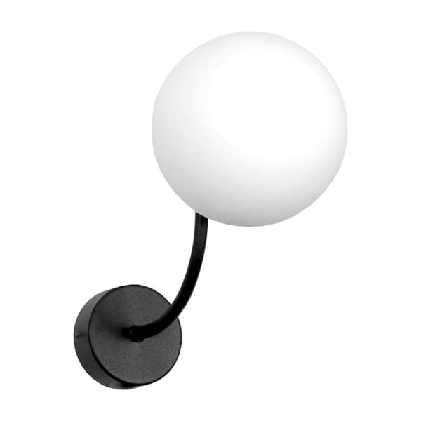 SVART VÄGGLAMPA, VIT GLASKÄRM, 15-143 ESTI LAB