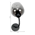 Miniatyrbild 2 av 3: SVART VÄGGLAMPA MED GLASSKÄRM GRAFIT 15-173 HORACE