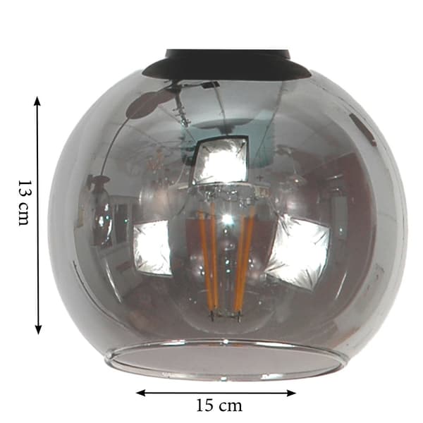 SVART VÄGGLAMPA MED GLASSKÄRM GRAFIT 15-243 LUPIA
