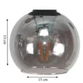 Miniatyrbild 3 av 3: SVART VÄGGLAMPA MED GLASSKÄRM GRAFIT 15-243 LUPIA