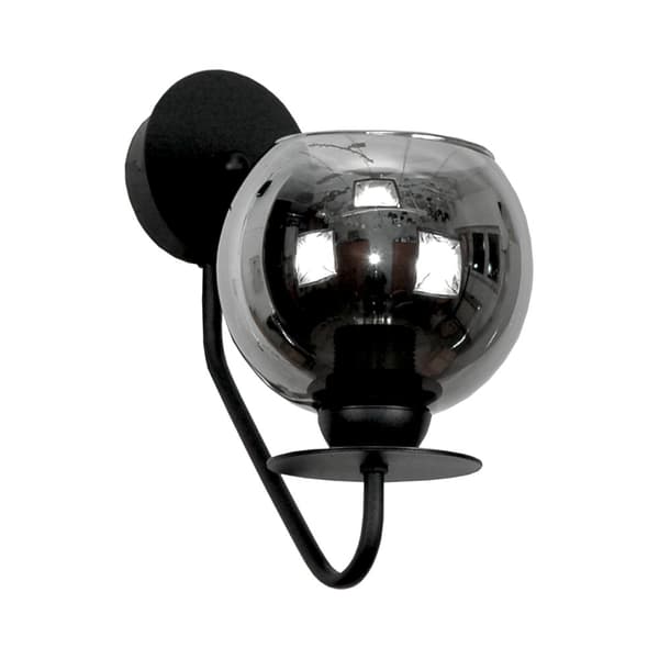 SVART VÄGGLAMPA MED GLASSKÄRM GRAFIT 15-243 LUPIA