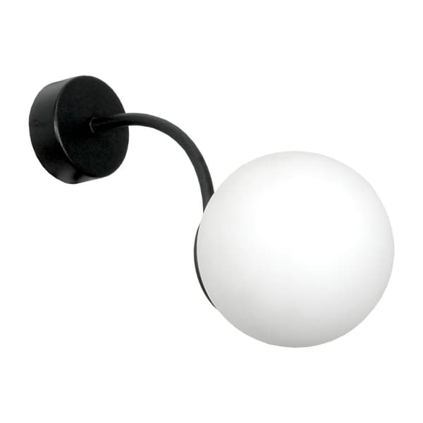 SVART VÄGGLAMPA, VIT GLASKÄRM, 15-553 OSKAR