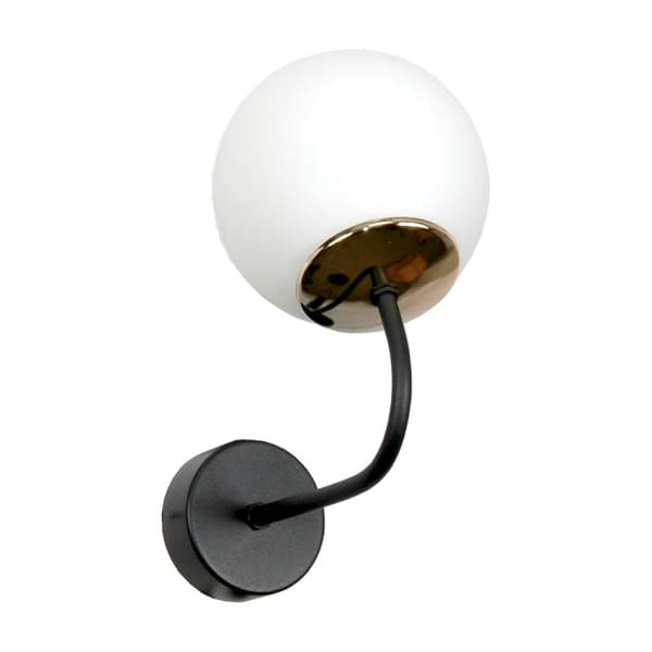 SVART VÄGGLAMPA, VIT GLASKÄRM, 15-293 SOFIA