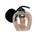 Miniatyrbild 1 av 2: SVART VÄGGLAMPA MED GLASSKÄRM GRAFIT 15-353 RUFI AMBER