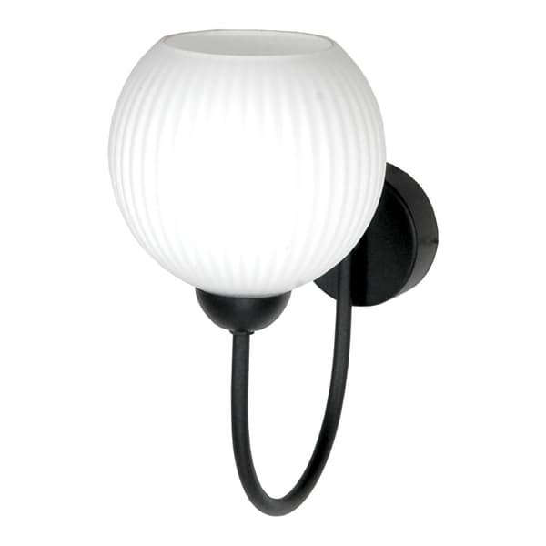 SVART VÄGGLAMPA, VIT GLASKÄRM, 15-393 BODO
