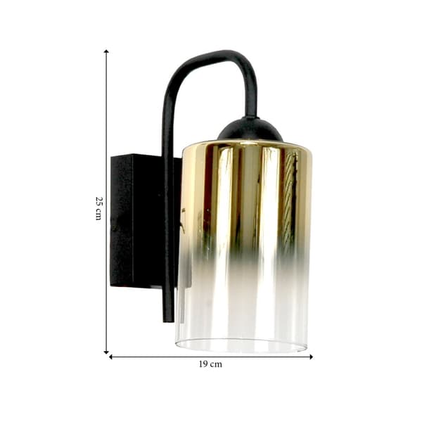 SVART VÄGGLAMPA MED GLASSKÄRM 15-503 MONARE