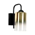 Miniatyrbild 1 av 3: SVART VÄGGLAMPA MED GLASSKÄRM 15-503 MONARE
