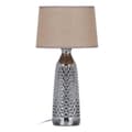 Miniatyrbillede 1 af 6: Bordlampe Beige Sølvfarvet Sækkelærred Keramik 60 W 220 V 240 V 220-240 V 26 x 26 x 49,5 cm