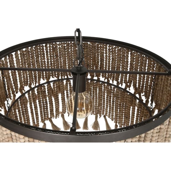 Loftslampe Home ESPRIT Brun Natur Træ Metal 50 W 61 x 61 x 117 cm