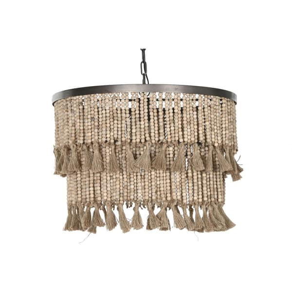 Loftslampe Home ESPRIT Brun Natur Træ Metal 50 W 61 x 61 x 117 cm