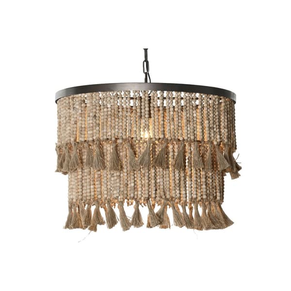 Loftslampe Home ESPRIT Brun Natur Træ Metal 50 W 61 x 61 x 117 cm