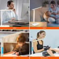 Pikkukuva 6 / 7: OBOSOE pöytävalaisin langattomalla latauksella – himmennettävä LED-pöytävalaisin kellolla ja USB-portilla