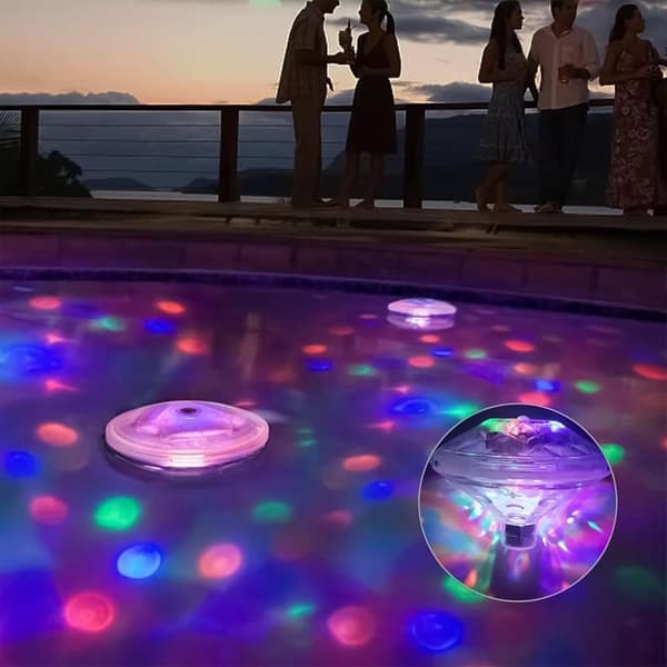 OBOSOE Floating Bath Disco Lights - 7 lägen Led Bath Lights, färgförändrande undervattens Disco Light, Led Lights för pool och festdekoration