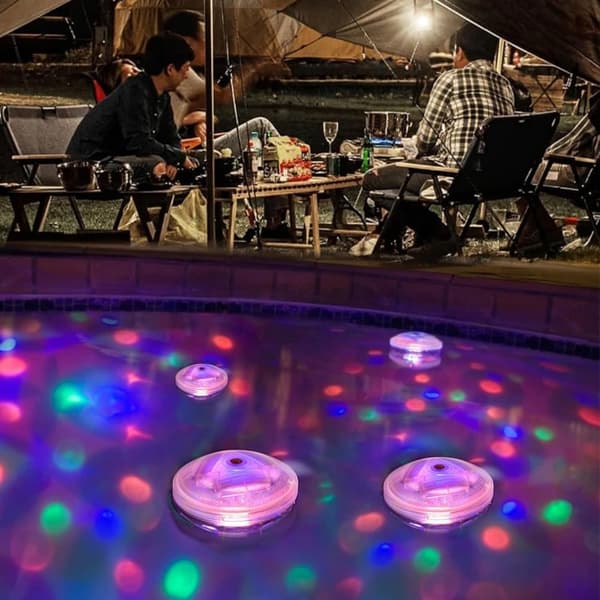 OBOSOE Floating Bath Disco Lights - 7 lägen Led Bath Lights, färgförändrande undervattens Disco Light, Led Lights för pool och festdekoration