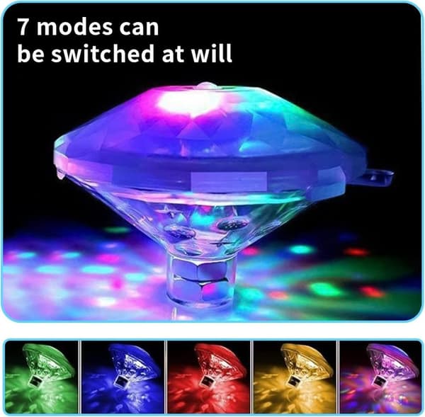 OBOSOE Floating Bath Disco Lights - 7 lägen Led Bath Lights, färgförändrande undervattens Disco Light, Led Lights för pool och festdekoration