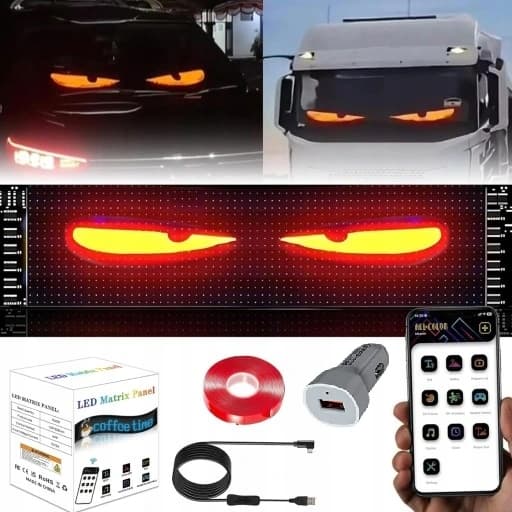 Auton LED-nauha 59x12cm Devil Eyes LED-kuorma-auton silmät