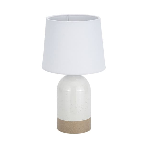 Bordslampa Versa Duo Vit linne Keramik 40 W 18 x 32,5 cm