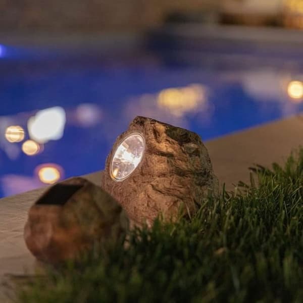 Solcellelampe Lumisky ROCKY BROWN Grå (3 enheder) (3 Dele)