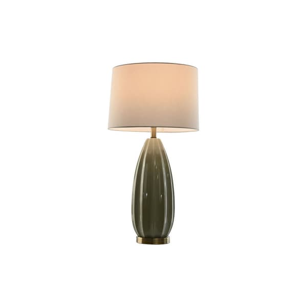 Bordslampa Home ESPRIT Vit Grön Stengods 50 W 220 V 40 x 40 x 78 cm