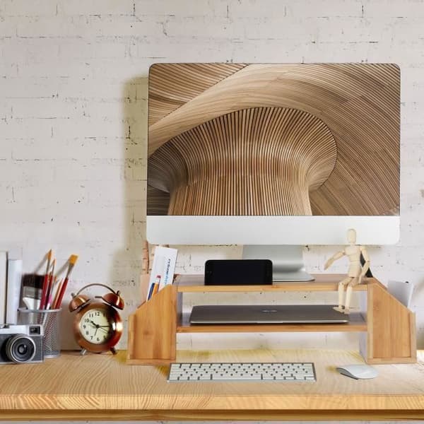 Bambu skärmstöd - 10039876-0 - Kontorsmöbler - Brun - Enkel montering - Ergonomisk