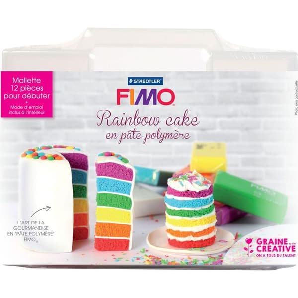 Mallette för skapande av Rainbow Cake Fimo och tillbehör
