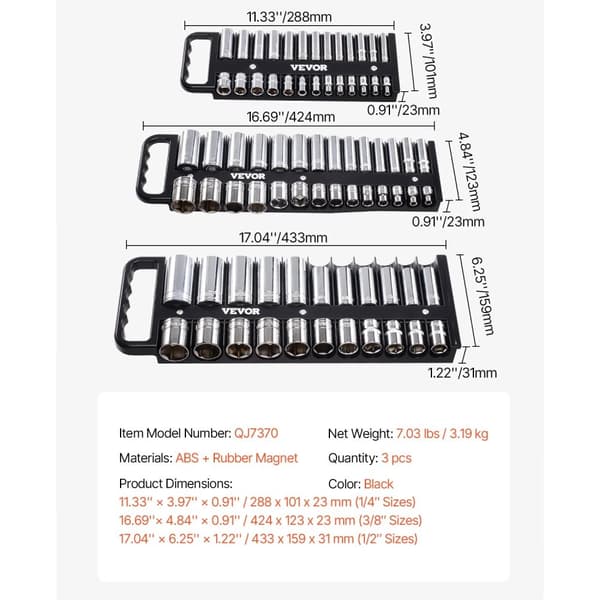 Magnetisk Stikdåse Organizer, 3-delt Sæt, Høj Kompatibilitet,3-delt