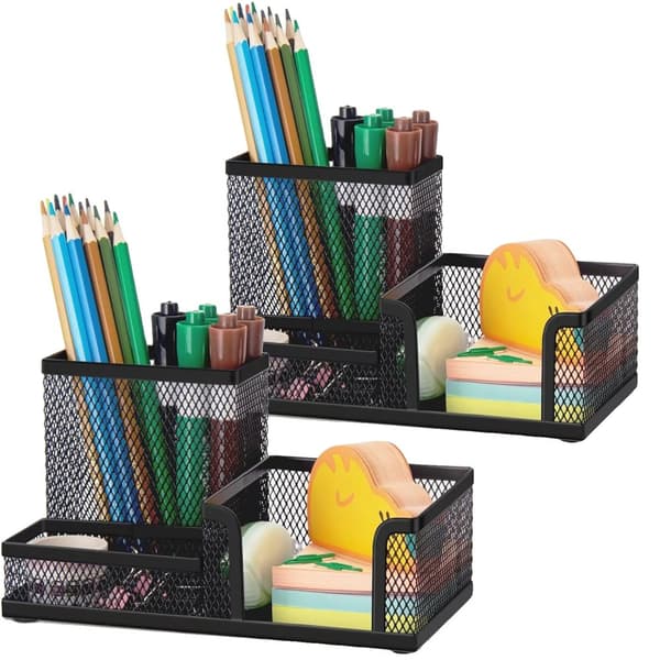 Nätpenna Pennhållare, Multifunktionell Design, Kompakta Mått,3 fack-2pack