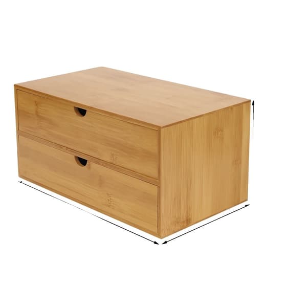 Skrivebordsorganisator, Minimalistisk Design, 2 Rummelige Skuffer,Gul
