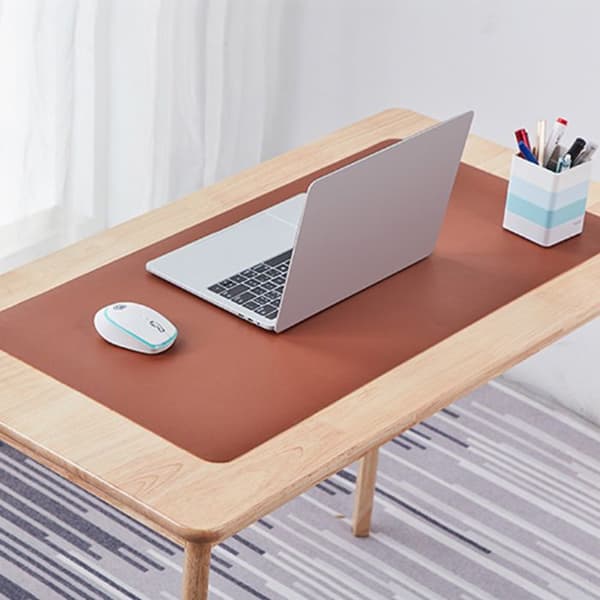 TD® Skrivbordsdyna/ Dubbelsidigt PU syntetiskt läder/ 120*60 cm/ Tjock färg Ren vattentät/ Trendig och stilig BRUN