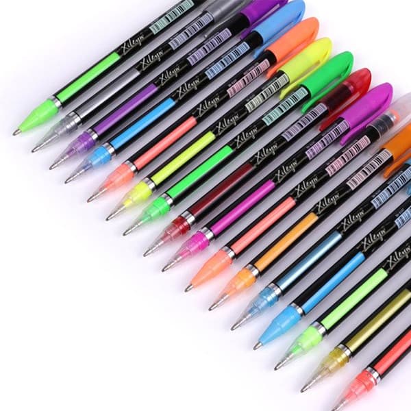 TD® 48 färger Gel Pens Set Färg Metallic Glitter Presentpennor för barn Ritning/klotter