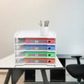 Miniatyrbild 2 av 4: 5-vånings dokumentfackorganisatör, hållbar PVC-panel, platsbesparande design, enkel montering