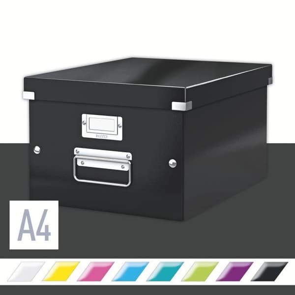 Förvaringslåda - Leitz - Click & Store - A4+ - Laminerad kartong - Svart