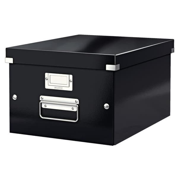 Förvaringslåda - Leitz - Click &amp; Store - A4+ - Laminerad kartong - Svart
