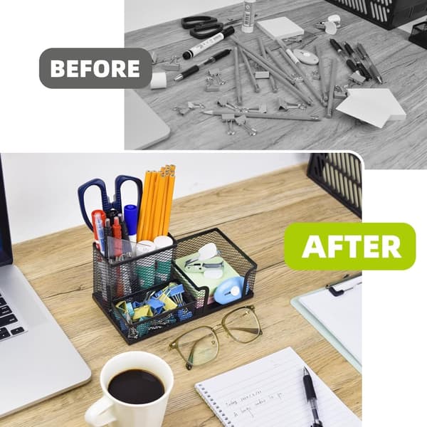 Mesh Pen Holder Skrivebordsorganisator, Støvtæt Design, Anti-glid Funktion, Kompakt Størrelse