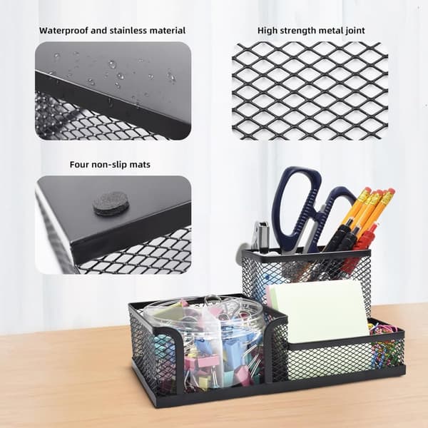 Mesh Pen Holder Skrivebordsorganisator, Støvtæt Design, Anti-glid Funktion, Kompakt Størrelse
