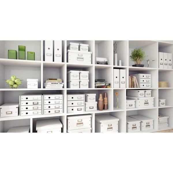 Lådskåp - Leitz - WOW - 3 lådor - Vit - Laminerad kartong - Mått 330x81x251mm