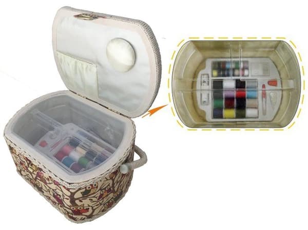 Michley - FS-096 - Stor premium sykorg med 41-delad sysats, 26,7 x 20,3 x 17 cm