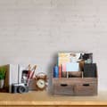 Miniatyrbild 3 av 6: Relaxdays Desk Organizer, Organizer, 6 fack, lådor, tillbehör, HxBxD: 25x36,5x15cm, mörkbrun