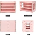 Miniatyrbild 3 av 6: EXERZ Rosa trädfilorganisatör med 4 nivåer för skrivbord, läxor, anteckningsböcker, brev, tidningar och DIY-dekoration.