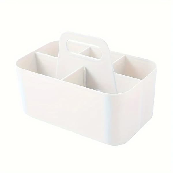 Desktop Organizer, Flere Rum, Bærbart Design,Hvid
