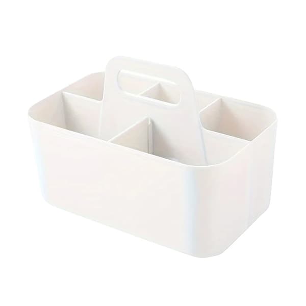Desktop Organizer, Flere Rum, Bærbart Design,Hvid