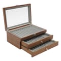 Miniatyrbillede 2 af 2: Fountain Pen Display Case, 3-lags Organizer, 34 Slots Kapacitet,31x20x12,5 cm, Valnøddetræ