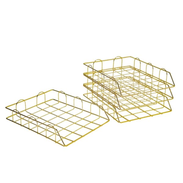 Filorganisatör, Elegant Guldfinish, Stapelbar Design,Guld