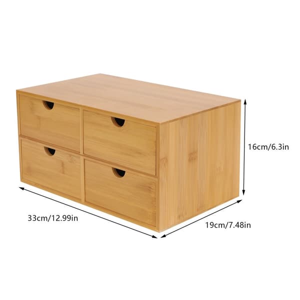 Skrivbordshållare, Minimalistisk Design, Stor 4-lådes Förvaring,Brun