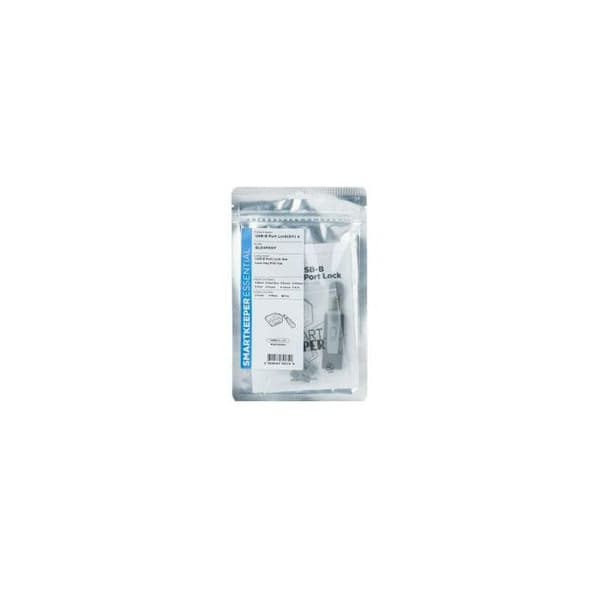 SmartKeeper BL04PKGY 4 x USB B-Port BPort Blockers med 1 x Låsnyckel Mini Grå SLSART-0101 SLSART0101 (SLSART-0101)