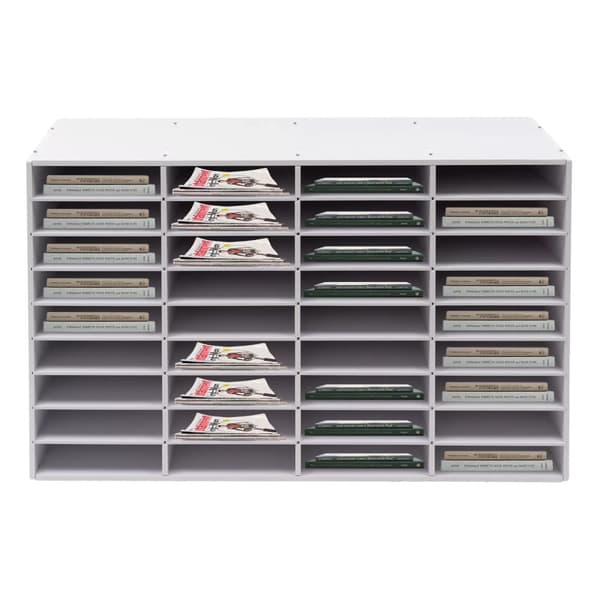 Litteraturorganisatör, 36 fack, robust PVC-konstruktion, modern design,VIT