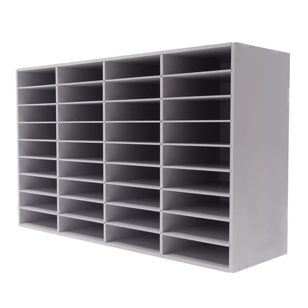 Litteraturorganisatör, 36 fack, modern PVC-design, hållbar konstruktion,VIT
