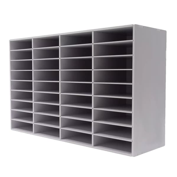 Litteraturorganisatör, 36 fack, modern PVC-design, hållbar konstruktion,VIT